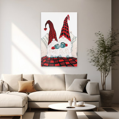 Christmas Gnomes Cocoa Party II - Black Christmas Cocoa Gnome Art