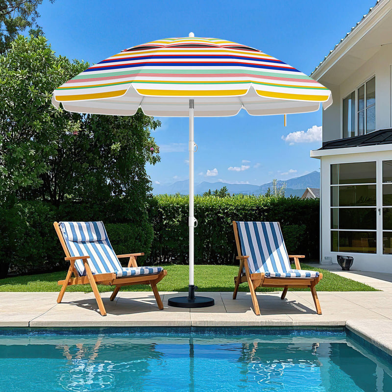 Parasol pliant d'extérieur 6,5 pi avec bouton poussoir et évent