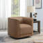 Fauteuil d'appoint pivotant brun