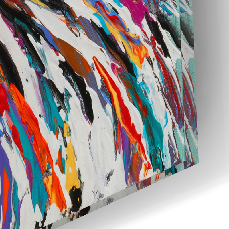 «Drôle de chèvre 2» par Carolee Vitaletti, art mural en verre acrylique, H 12 po x l 12 po x P 0,13 po
