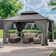 12' x 14' Outdoor Gazebo with Double Curtains, Ventilated Roof Mosquito Net and Sturdy Iron Frame for Patio Garden or Backyard