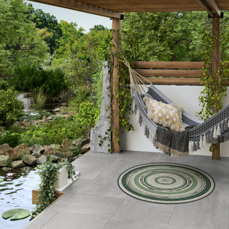Round Alzada Abstract 120cm X 120cm Indoor / Outdoor Area Rug