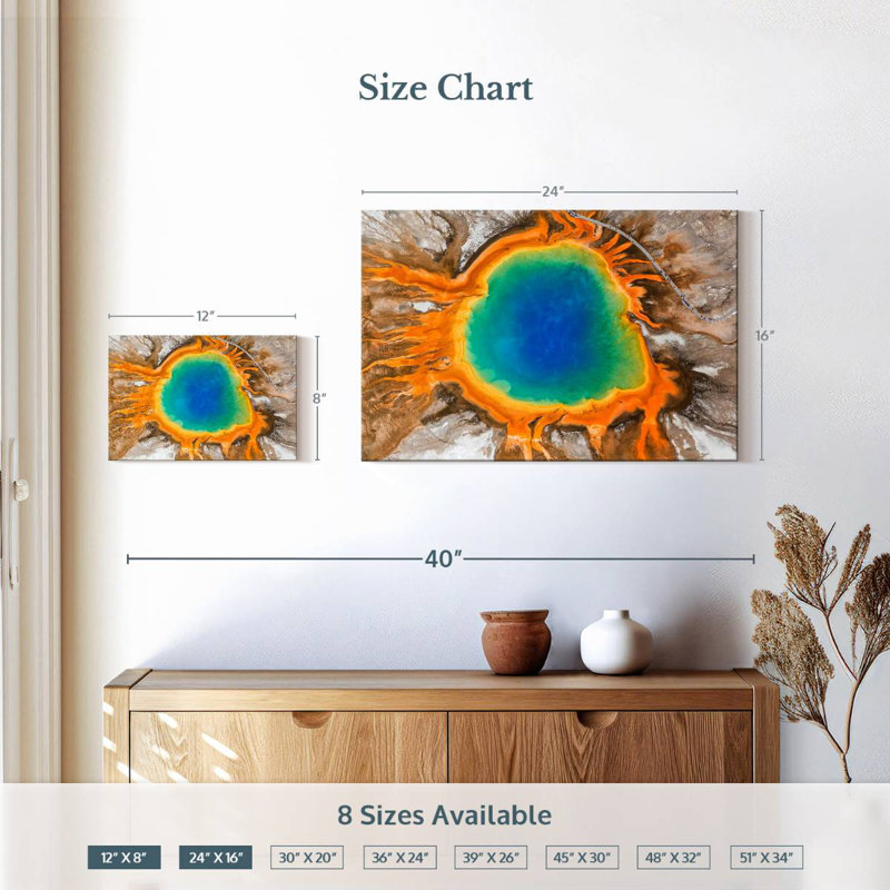 Ravi Colourful Grand Prismatic Spring, 16" H x 24" W