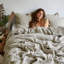 Ensemble de housse de couette 100% lin français - 3 pièces de literie en lin délavé avec fermeture à glissière et taies d'oreiller-86787311-89190044