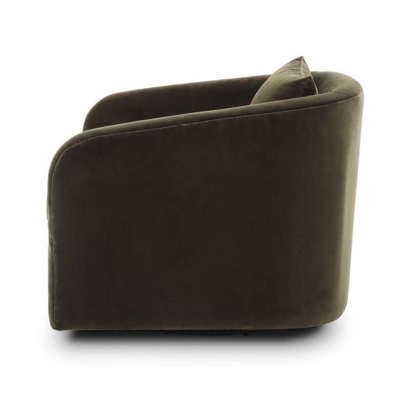Topanga Swivel Armchair, Surrey Olive Cotton Blend