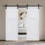 Double porte à 2 panneaux de style maison de campagne en panneau de fibres à densité moyenne de 3/4 po d'épaisseur 32 po x 84 po avec quincaillerie-134823067