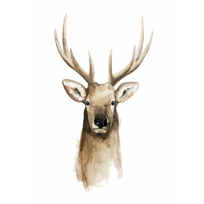 Elk Portrait II by Grace Popp - Painting, 122cm H x 81cm W, Wrapped Canvas
