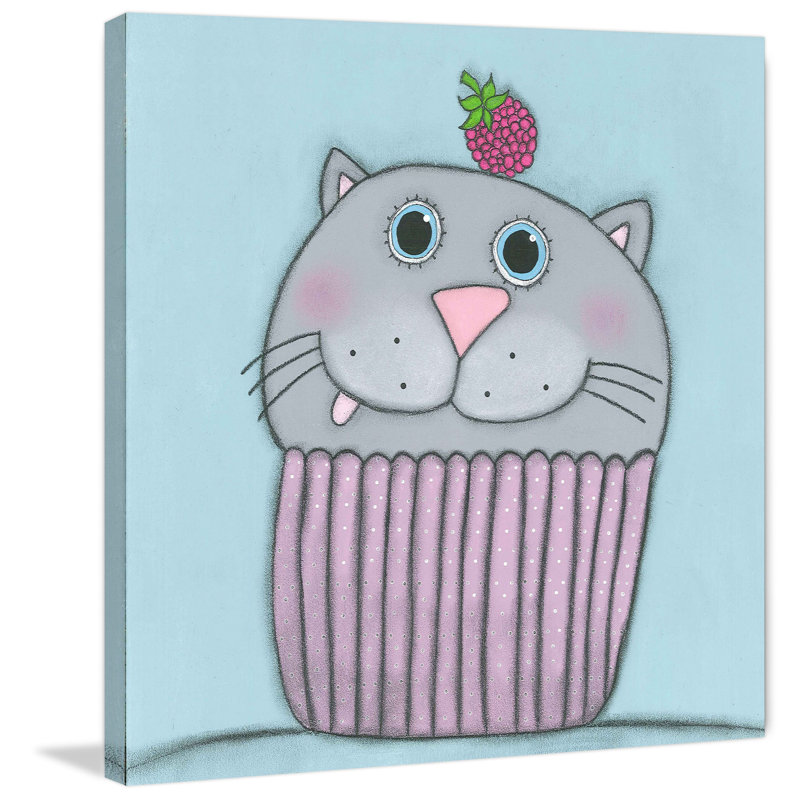 'Kitten with Raspberry' Canvas Art, 24" H x 24" W x 1.5" D
