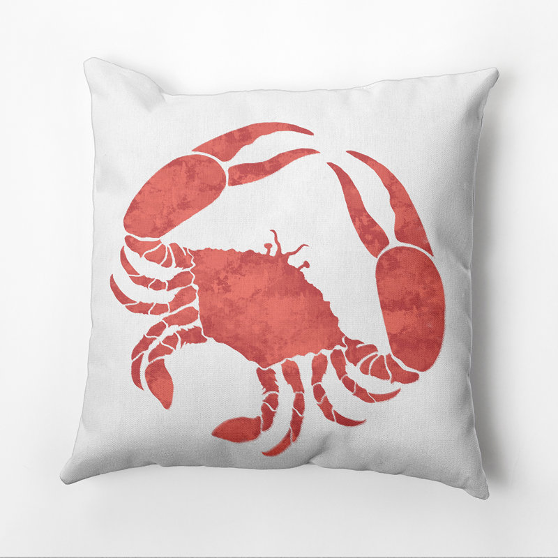 Housse et insert de coussin de plage en crabe, H 26 po x l 26 po, Corail