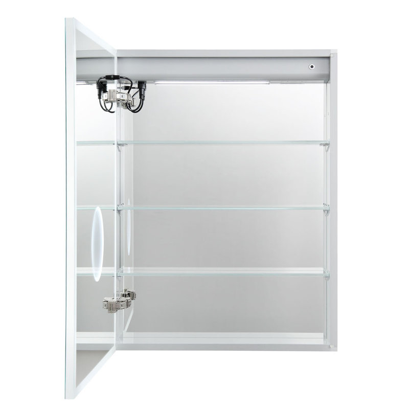 24'' x 32'' LED Medicine Cabinet – Mirror with Defogger, 3-Color Dimmer, 3X Makeup Mirror, USB Ports, Outlets, Left Hinge