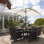 Ahmid Rectangular - Piece 10 - Person 90Cm L Outdoor Table Set & Parasol-711213118-735957139
