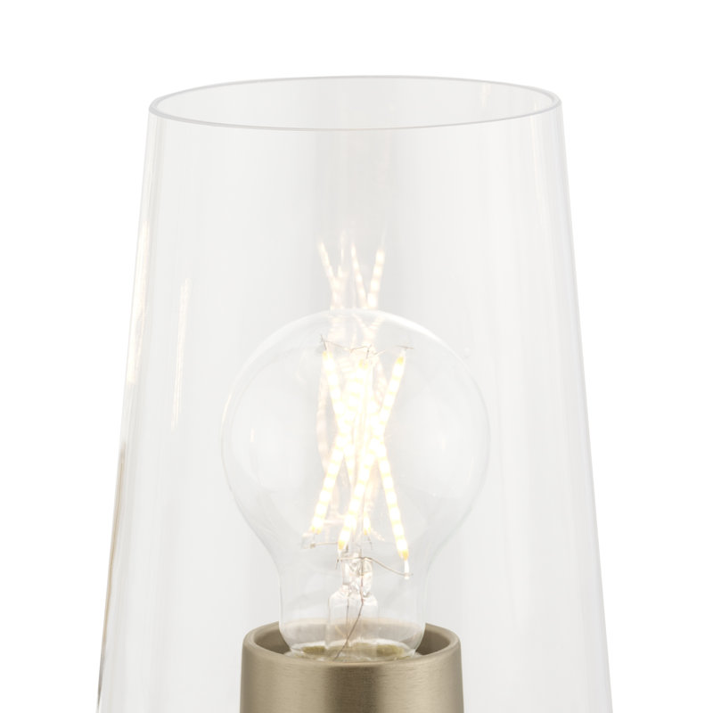 Celino Three-Light Chandelier with Clear Glass, 18" H x 18" W x 18" D, Bronze, 3 Lights