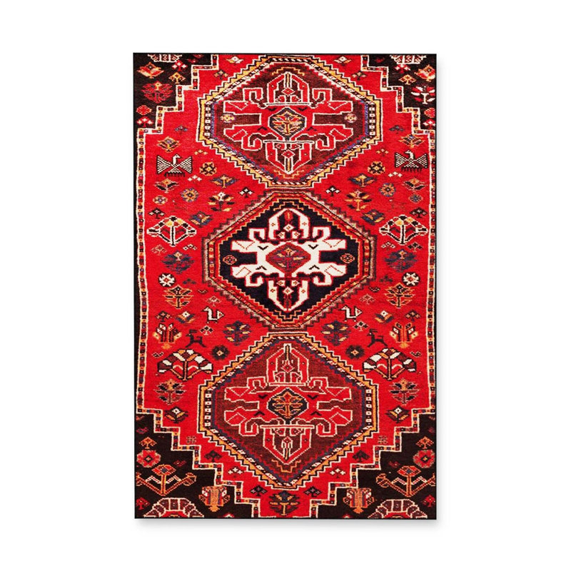 Tapis décoratif noir lavable à la machine, Sous-tapis rectangulaire de 3 pi 3 po x 4 pi 11 po