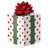 Resin White With Red Dots And Red And Green Trim Gift Box Decoration