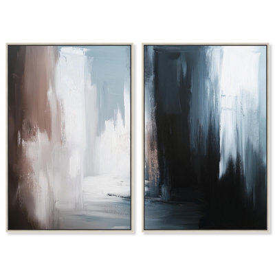 Chiaroscuro Canvas Set of 2 Digital Abstract Prints by Art Remedy
