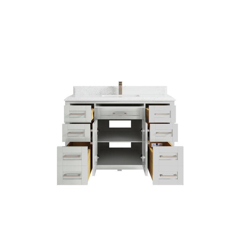 Ensemble de meuble-lavabo simple 48 po, Empira blanc, Gris Coventry