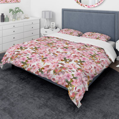 Traditional Polyester Floral Duvet Cover