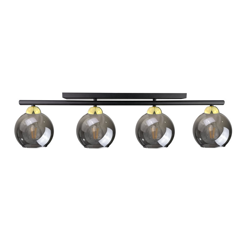 Kiryazov Glass Flush Mount, Black/Gold