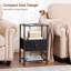 38.9cm W Metal Bedside Table