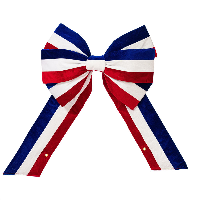 Arc en velours 14 po x 28 po, taille 4,5 po, UV limité, Rouge / Blanc / Bleu