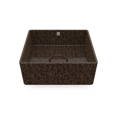 Woodio Cube40 15.748'' Wood Square Bathroom Sink