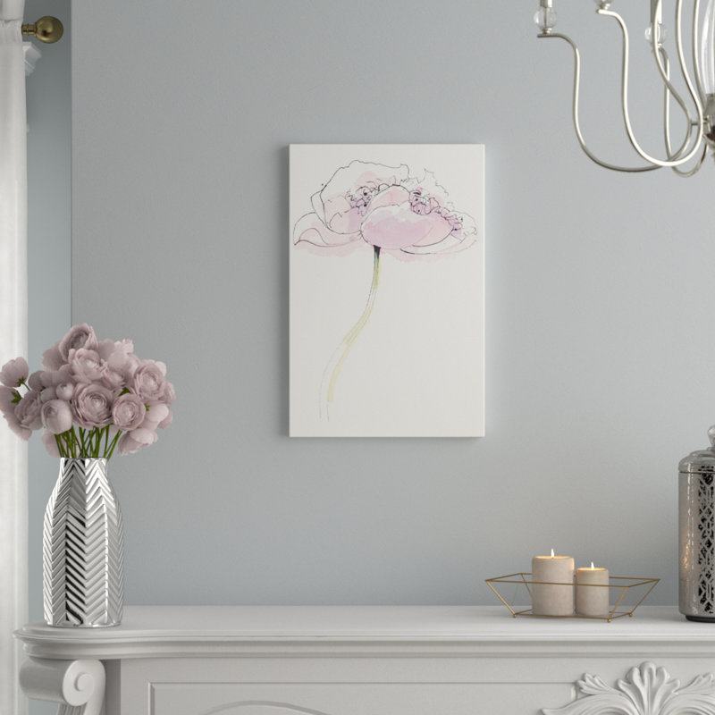 «Single Pink Somniferum II», impression sur toile tendue, H 40 po x l 26 po x P 1,5 po, Toile tendue, Pas de tapis