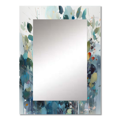 Green Leaf Foliage III - Leaves Mirror, Traditional Decorative Wall Mirror, Printed Metal Art