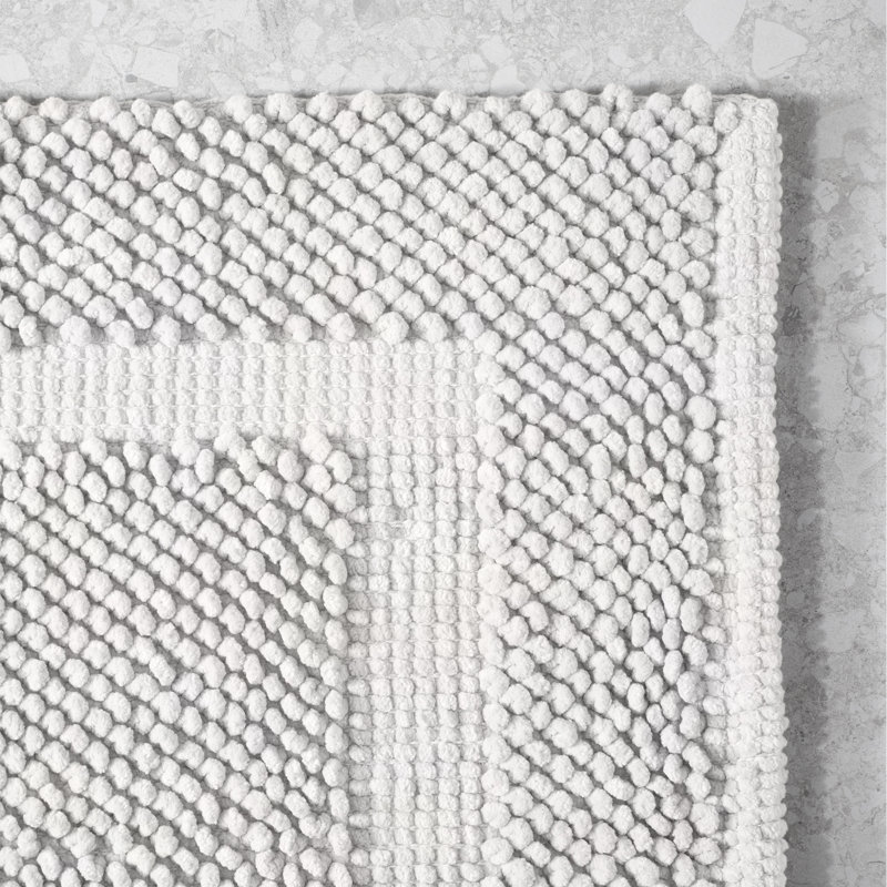 Payten Classic Cotton Bath Mat, Single - 17"W x 24"L, White