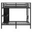 Lit superposé en métal avec garde-robe et bureau pliable