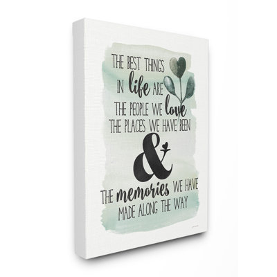 «The Best Things in Life», typographie, aquarelle bleu eucalyptus par Jo Moulton, reproduction d'art textuel
