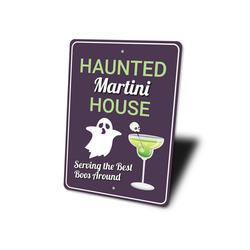 Plaque de maison hantée Martini, H 18 po x l 12 po x P 0,06 po