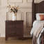 Table de chevet 2 tiroirs pour chambre à coucher, table de chevet rétro Mid-Century avec design classique, noyer foncé-2003110937