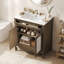 Meuble-lavabo en bois avec lavabo en céramique, tablette réglable et portes