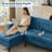 80" Mid Century Modern L Chaise Longue 2 Piece Upholstered Sectional Sofa with Storage Function-584731589