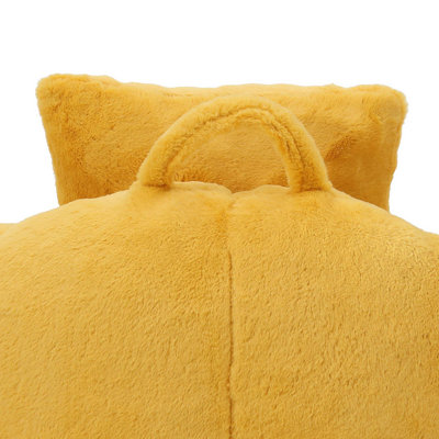 Giant Bean Bag Chair withFootstool, Oversized Bean Bag for Adults and Kids, Faux Fur Large Chair with Filler, Stuffed Big Accent Sofa, Floor Sofa