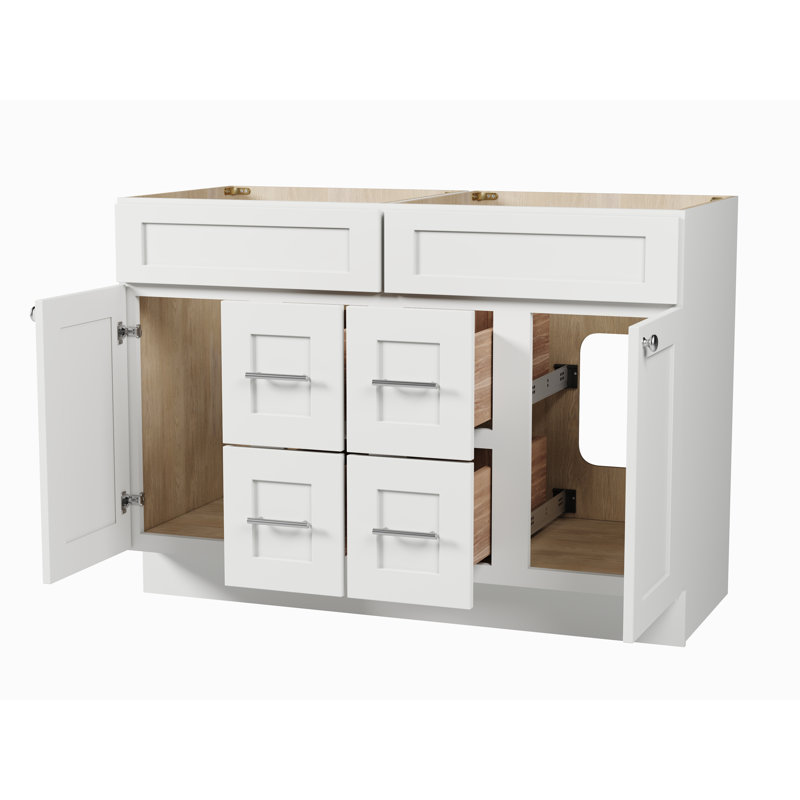 Armoire pour meuble-lavabo double de 48 po Disar, Blanc