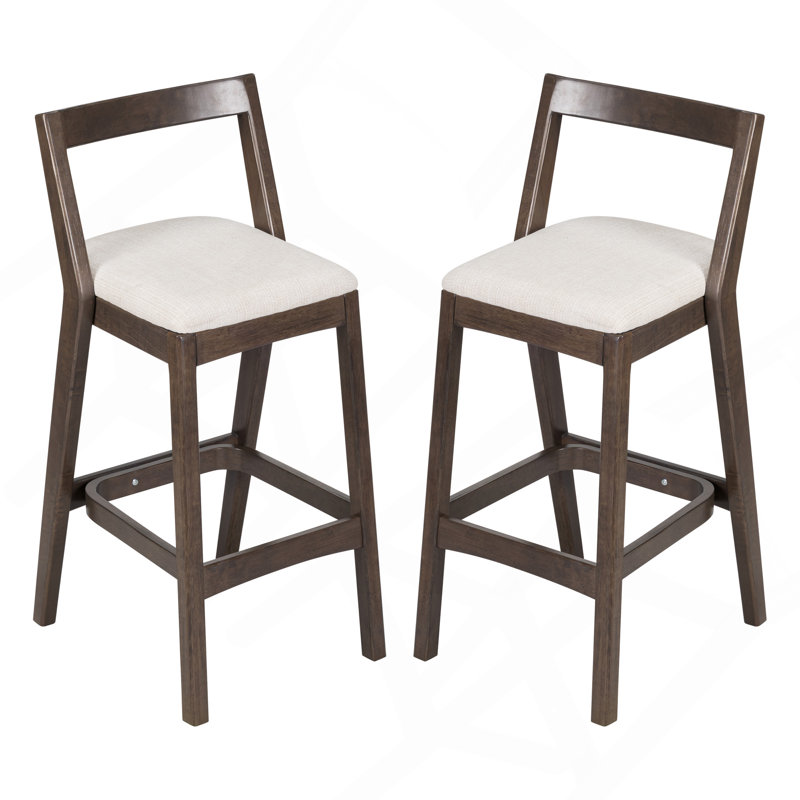 Tabouret d'intérieur en bois d'hévéa, Brun