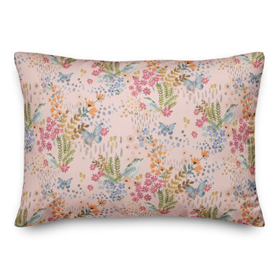 Coussin floral lombaire rectangulaire
