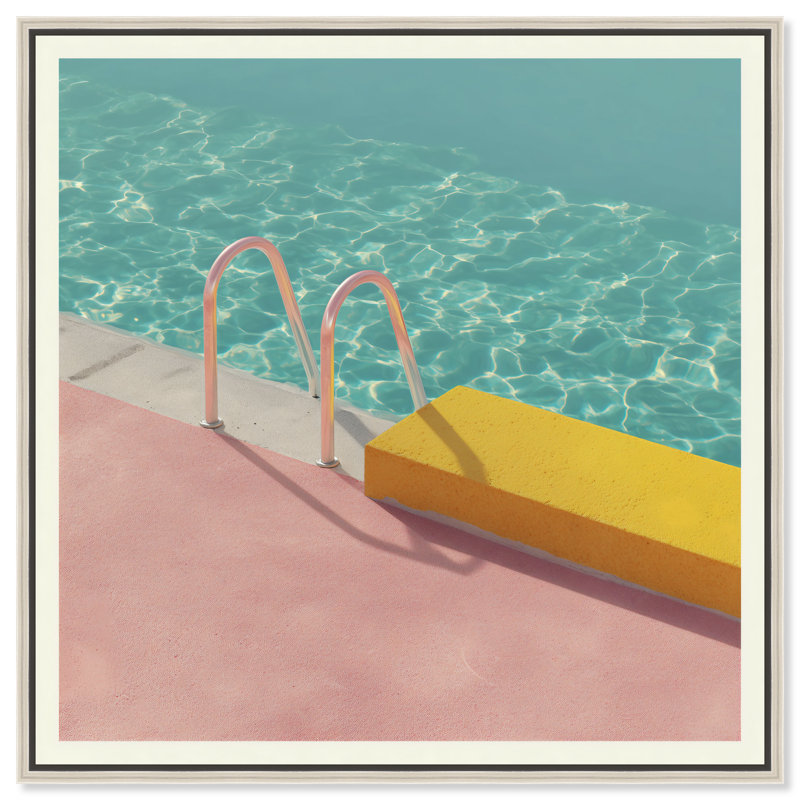 Poolside Symmetry II Print by Oliver Gal, 25"H x 25"W, Silver Floater Frame