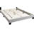 Gray Wool Upholstered Queen Bed With Appealing Tufting Headboard And Built Led, No Box Spring Fabric Bedframe Led-1707865074