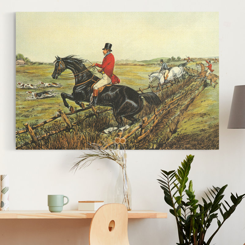 Reproduction d’art sur toile « the English Hunt IV », H 12 po x l 8 po x P 1 po