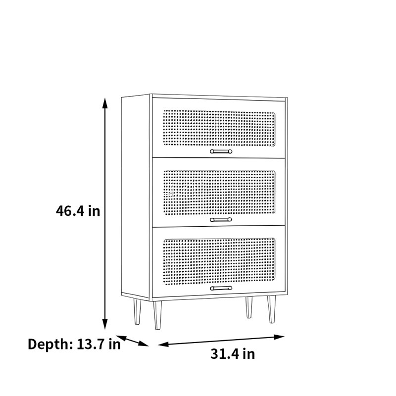 Rabehi, Blanc, (3 tablettes) H 46,4 po x l 31,4 po x P 13,7 po