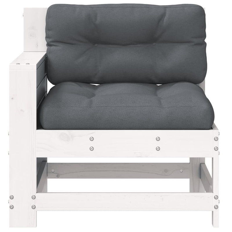 Beca 69cm Wide Patio Sofa with Cushions, Anthracite, White