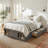 Queen Size Platform Bed Frame With 4 Storage Drawers And Footboard Storage Cubby, No Headboard, Modern Space-Saving Design-Antique Gray-124793709