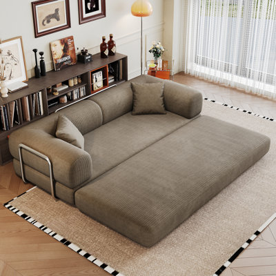 79" Queen Folding Convertible Sofa Bed With Large Pillow, 3-In-1 Floor Foldable Futon Sofa Bed, Floor Double Chaise Lounger For Living Room,Bedroom