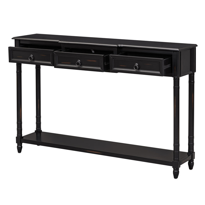 Ingber 52'' Console Table,Entryway table,Hallway table with Projecting Drawers and Long Shelf, Espresso, Espresso