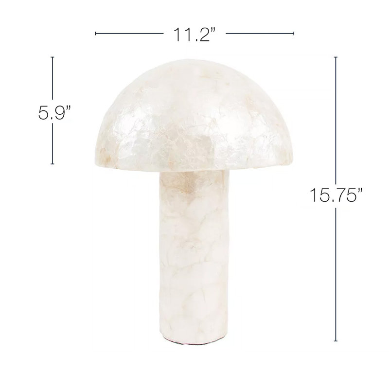 Nautical Capiz Shell Mushroom Table Lamp - Seaside Ocean Beach Dock Decor Light