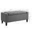 Banc de rangement rembourré en lin avec dessus relevable et capitonnage à boutons HOMcom, bleu foncé-2033878149