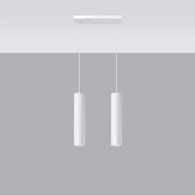 Jacky 2 - Light Black Kitchen Island Pendant, White