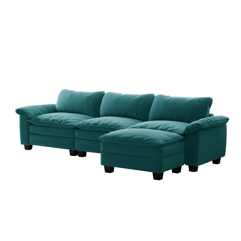 Ensemble modulaire en velours 4 pièces, Green